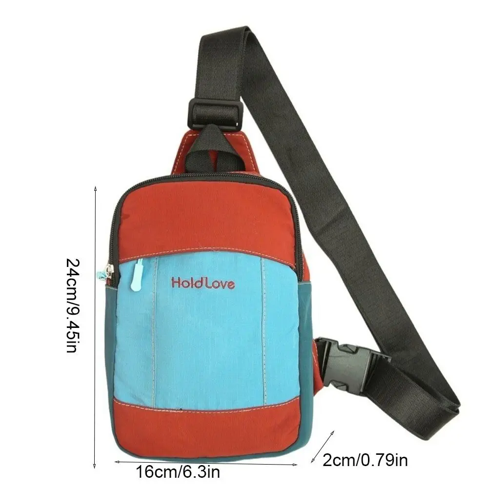 sac de poitrine carré pour hommes, sac à bandoulière de sport de style coréen avec fermeture éclair, grande capacité d'épissure de couleur, sac à bandoulière en nylon pour hommes/femmes