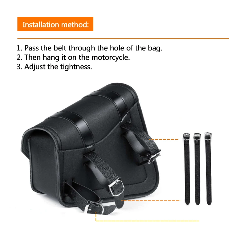 sacs de selle de moto universels, sac à outils en cuir pu avec porte bouteille d'eau, sac à bagages café racer étanche pour cruiser personnalisé