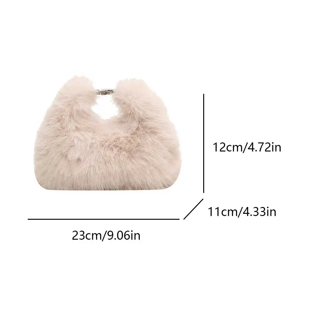 sac à main chic en fausse fourrure pour femme, sacoche à bandoulière en peluche douce, pochette solide pour documents, fourre tout à poignée supérieure, hiver