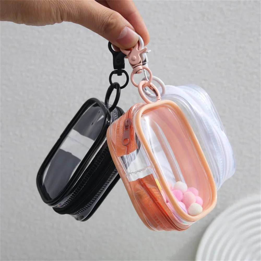 petit sac de rangement carré ou rond, transparent, léger, polyvalent, compact, étui anti poussière, protecteur de chargeur, poudres, fermeture éclair, sacs cadeaux