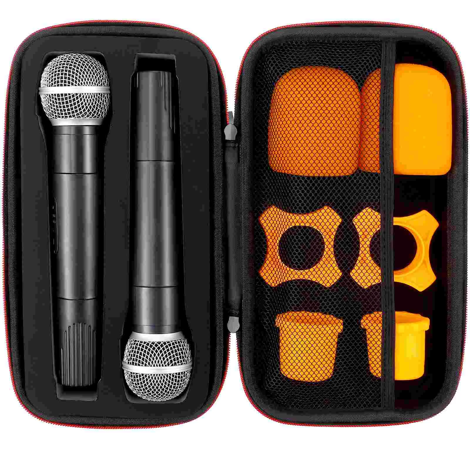 sac pour microphone sans fil de grande capacité, étui pour micro avec éponge, sac de rangement à main, valise de voyage, accessoires pour microphone portables