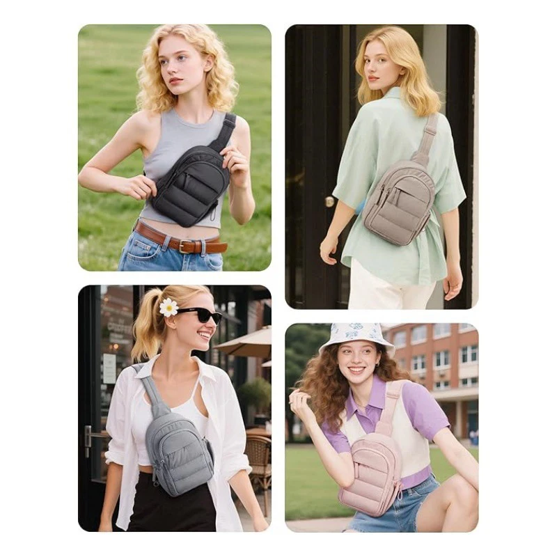 sac de poitrine pour femmes, petit sac à bandoulière simple, pochette de téléphone de voyage de loisirs avec fentes pour cartes, sac à dos de sport de plein air pour femmes