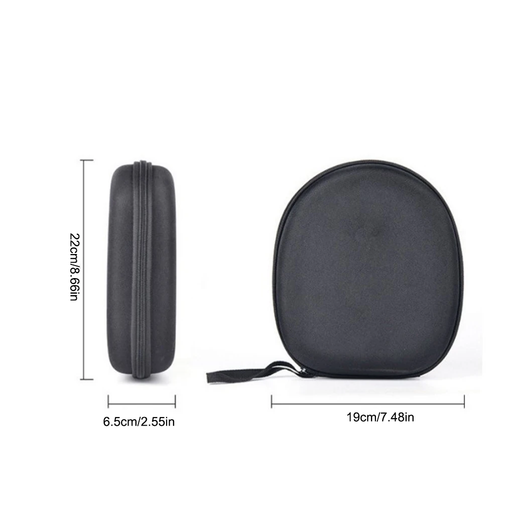 Étui de transport pour écouteurs, pochette antichoc pour casque, capacité, conteneur pour écouteurs portables, fournitures de voyage d'entreprise, noir