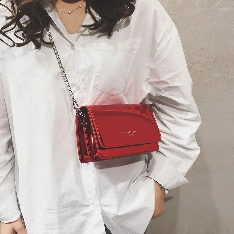 sac à bandoulière carré pour femmes, nouvelle mode argent, sac à bandoulière avec chaîne, y2k, shopping quotidien, 2023