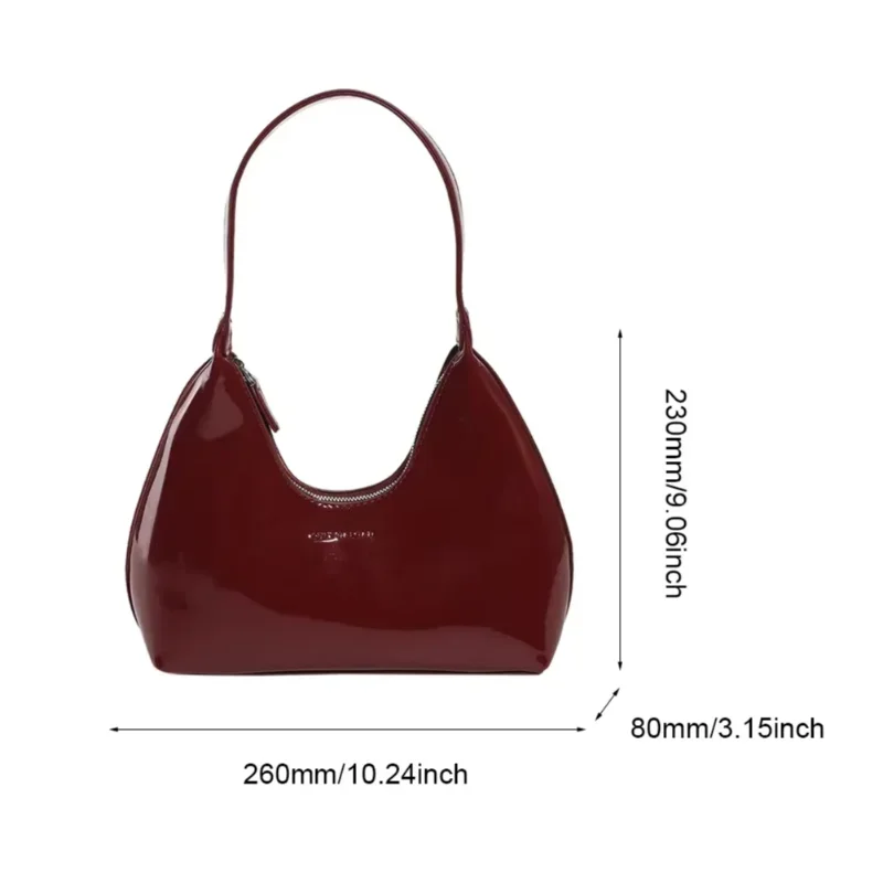 sac à bandoulière en cuir verni pour femmes, marque de luxe, fourre tout de bonne qualité, sac à aisselles étanche, couleur unie, sac à main pour femmes
