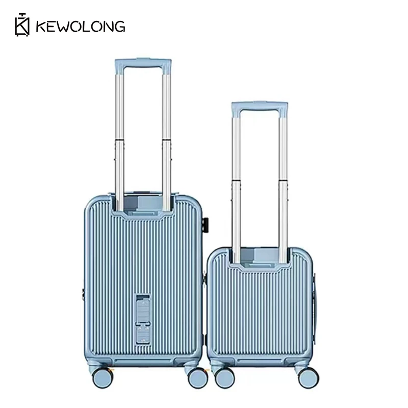 valise de coffre pour enfants, ensemble de bagages pour enfants de 20 + 14 pouces et 24 + 14 pouces, bagage de cabine pullman de couleur arc en ciel avec poussette