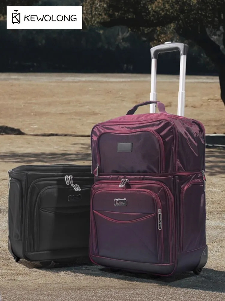 2 tailles en 1 sac de cabine! 14" expande à 20" bagage à main approuvé par la compagnie aérienne pour les voyages d'affaires, valise pilote ultra légère