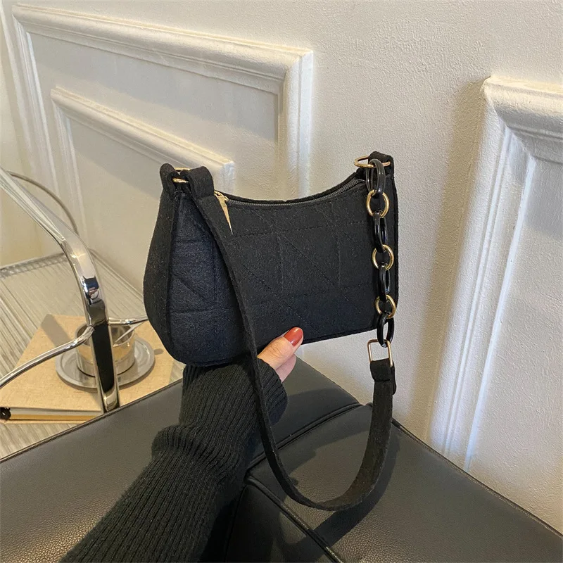 petit sac à main carré pour femme, sac messager populaire, sac à main décontracté simple et polyvalent, feutre one initié, mode