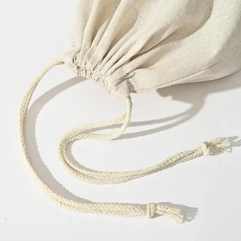 sac à pain en lin réutilisable, baguette en coton, sac de rangement à cordon de serrage, pain fait maison, frais, écologique, maintien pour baguette