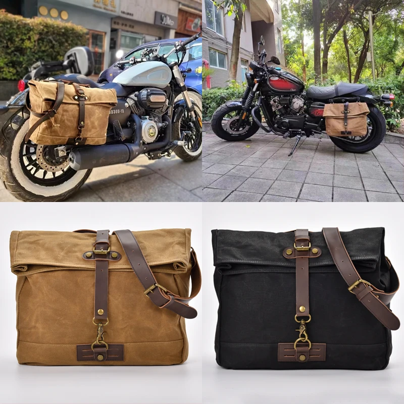 sac de selle de moto universel détachable rapide, sac latéral de moto, sac à dos rétro de grande capacité