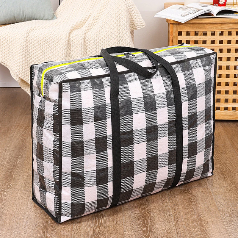 sac imperméable pour couette de voyage à main, sac d'emballage mobile tissé résistant à l'humidité et à la poussière pour un rangement et un transport faciles