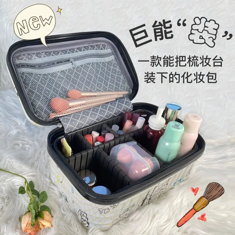Sac à cosmétiques pour bagages à main de 16 pouces, trousse de toilette légère et étanche de grande capacité, trousse à cosmétiques