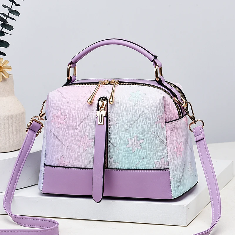 sac à main chic à imprimé floral dégradé, grand compartiment, observateur avec poignées, sangle amovible pour refcommute