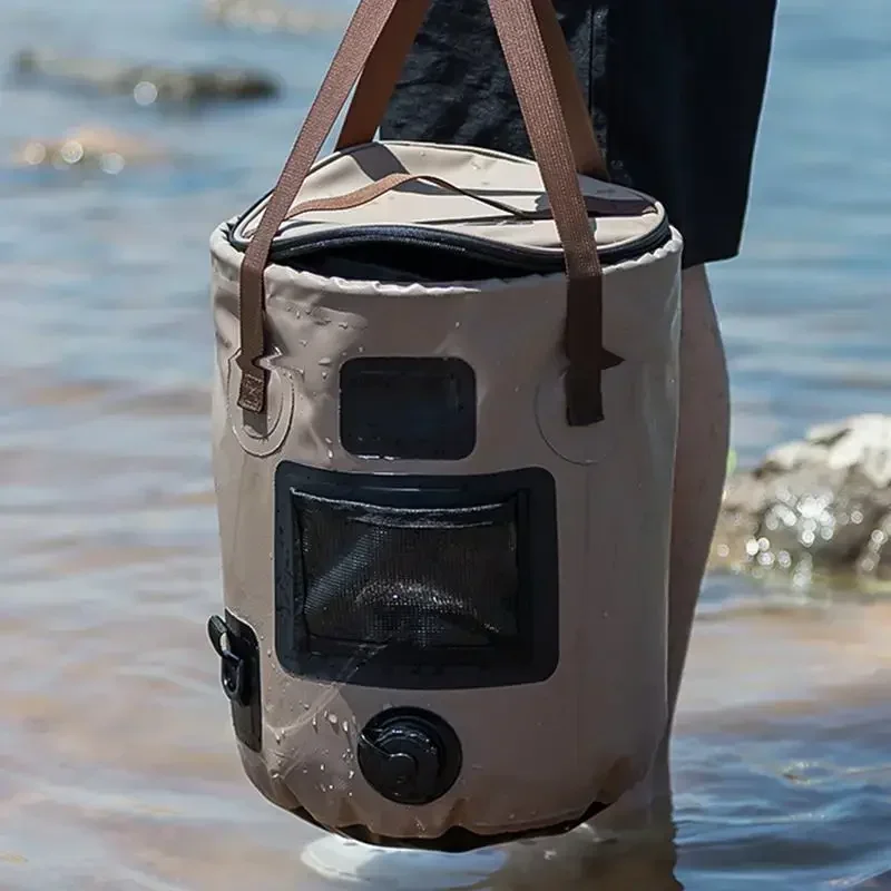 sac de stockage d'eau portable et pliable, étanche, pour voyage en plein air, articles de pêche, 25l, e27