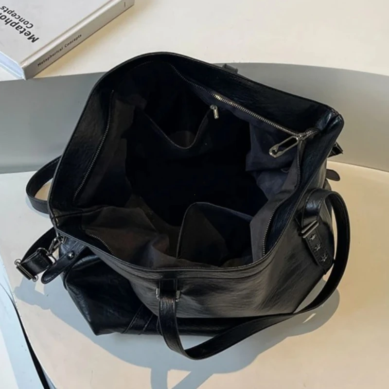 sacs fourre tout de grande taille pour femmes, en cuir pu souple, couleur pure, grande capacité, sac à bandoulière, sacs à main de haute qualité