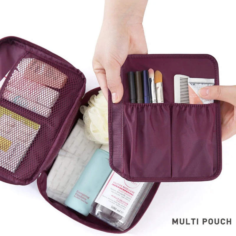sac de toilette carré simple pour femme, maquillage coréen, sac à cosmétiques pour femme, sacs de voyage personnalisés, évaluation de voyage, offre