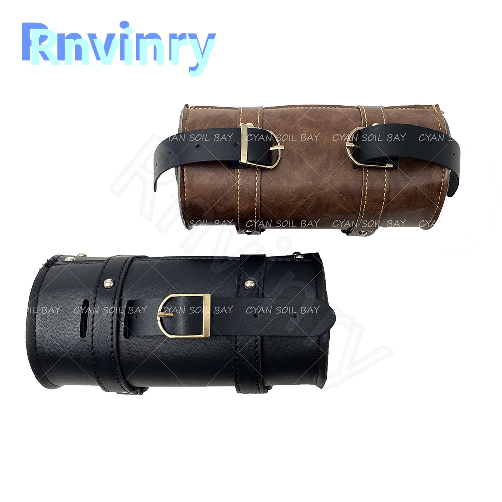 sacs de selle de moto en cuir rétro, sac arrière d'outil avant et arrière pour harley, sacs à bagages universels en pu, pochettes