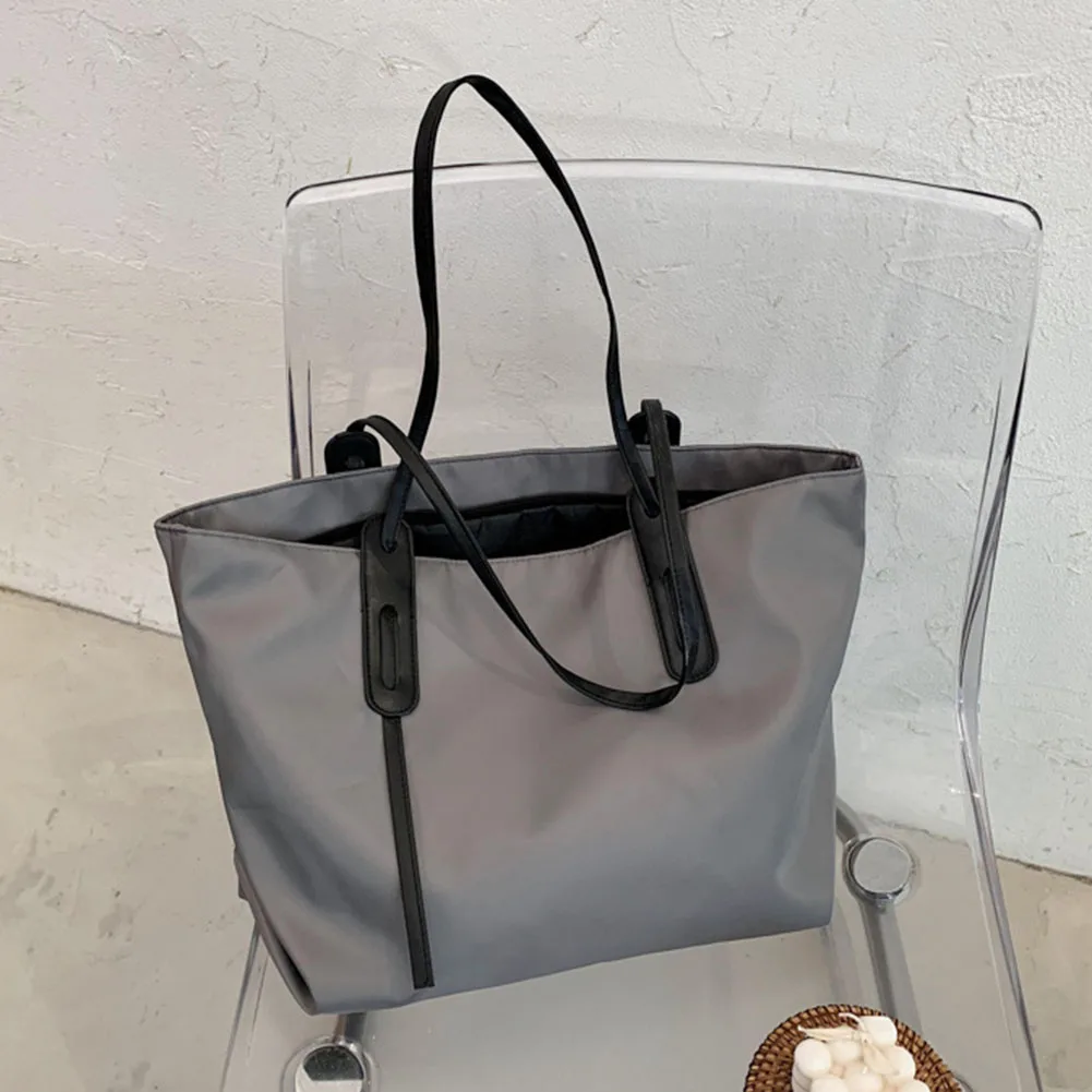 sac à main pour femmes en nylon grande capacité sac sous les bras avec fermeture éclair sacoche sac à main couleur unie pour le travail voyage shopping shopper sac