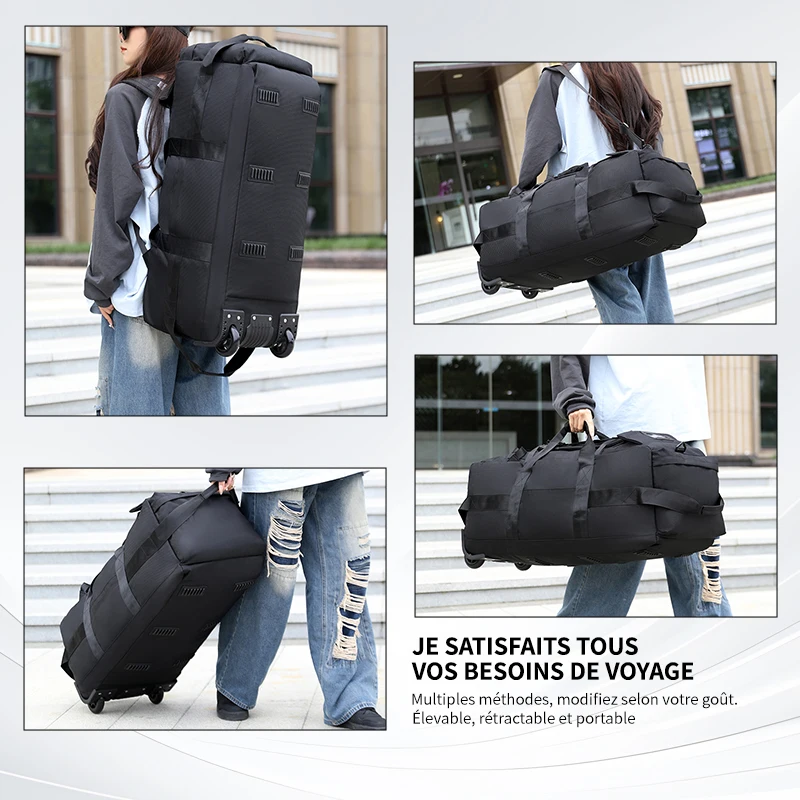 sac de voyage, sac à main de grande capacité, bagage à main extérieur portable, sac de voyage à roulettes, sac de voyage unisexe pratique et pratique