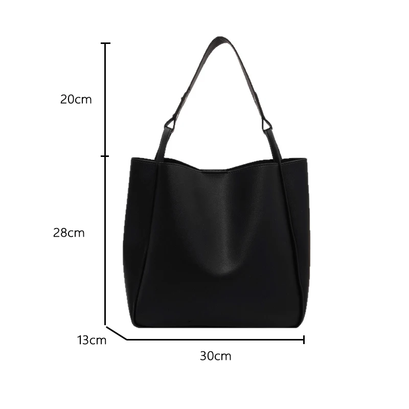 sacs à bandoulière seau simples pour femmes, nouveaux sacs à main de couleur unie rétro, fourre tout de grande capacité, sacs en cuir pu de grande capacité 2025