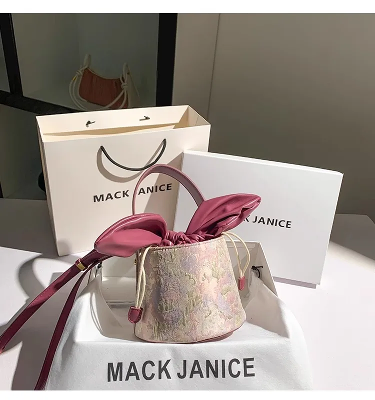Sac à main brodé avec nœud papillon pour femme, sac à main décontracté pour femme, sac messager initié, haute qualité, luxe, mode féminine, E27