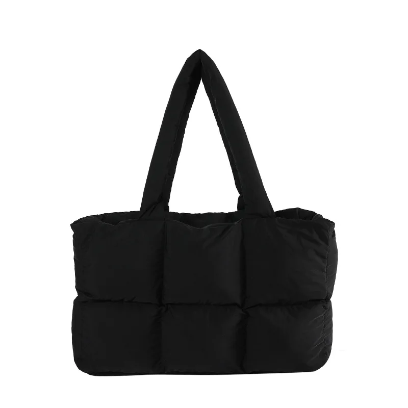 sacs fourre tout matelassés en coton pour femmes, sacs à main de grande capacité, sac à provisions, designer, hiver
