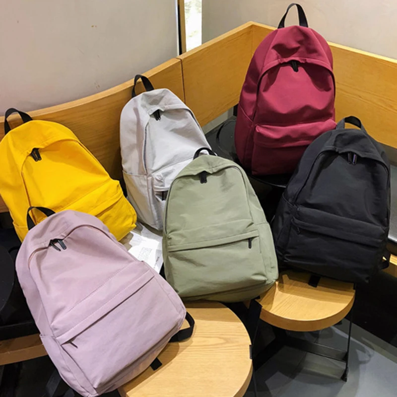 hocodo – sac à dos en toile solide pour adolescentes, sac d'école décontracté de grande capacité, simple, pour le voyage