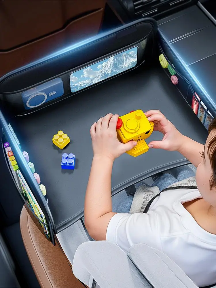 plateau de voyage pour siège de voiture, plateau de voyage en cuir pour enfants, dossier de siège de voiture, table à manger pour enfants, accessoires d'intérieur de voiture