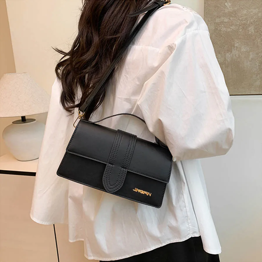 petit sac à main carré à la mode pour femmes, sac à bandoulière simple, sac texture de qualité, sac polyvalent élégant pour dames