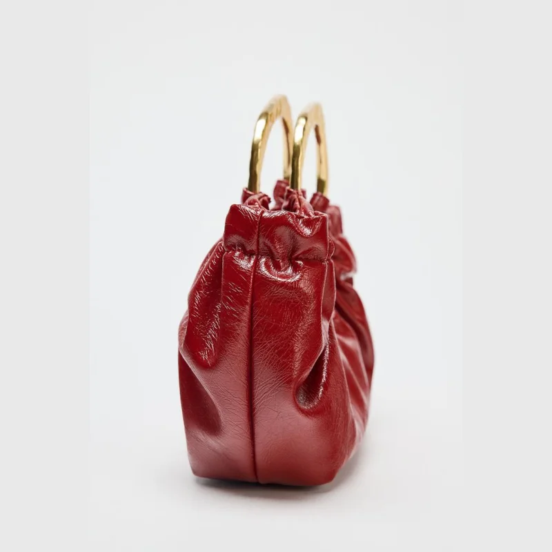 sac à main froncé, pochettes à poignée en métal à la mode, sacs à main pour femmes, sac à bandoulière design de luxe, petits fourre tout pour dames