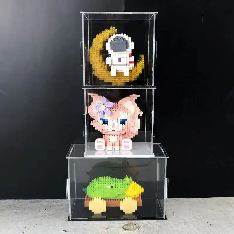 vitrine en acrylique de taille 222 pour objets de collection, assemblage de boîte en acrylique transparent, vitrine de protection pour figurines d'action, jouets d'organisation