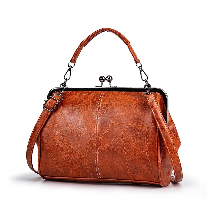 Femmes couleur unie sac à bandoulière en cuir PU rétro sac à main sac à main Vintage sacoche travail Date fête bandoulière fourre-tout sac à bandoulière