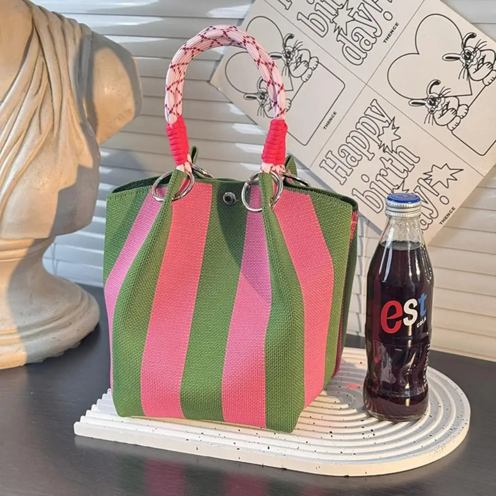 sac tricoté en trois dimensions, sac seau tissé, pochette tricotée avec boucle d'anneau pour le shopping, les voyages, les sorties décontractées