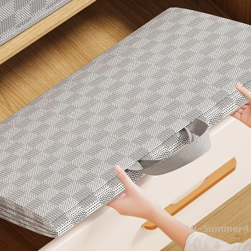 sac de rangement de couette non tissé avec couvercles, fermeture éclair, vêtements pliables, bacs de couette, conteneur de grande capacité, sac anti poussière, organiser