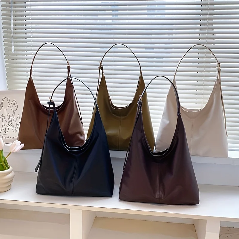 sacs à bandoulière en cuir pour femmes, sac fourre tout simple et polyvalent de grande capacité, adapté aux banquets de déplacement