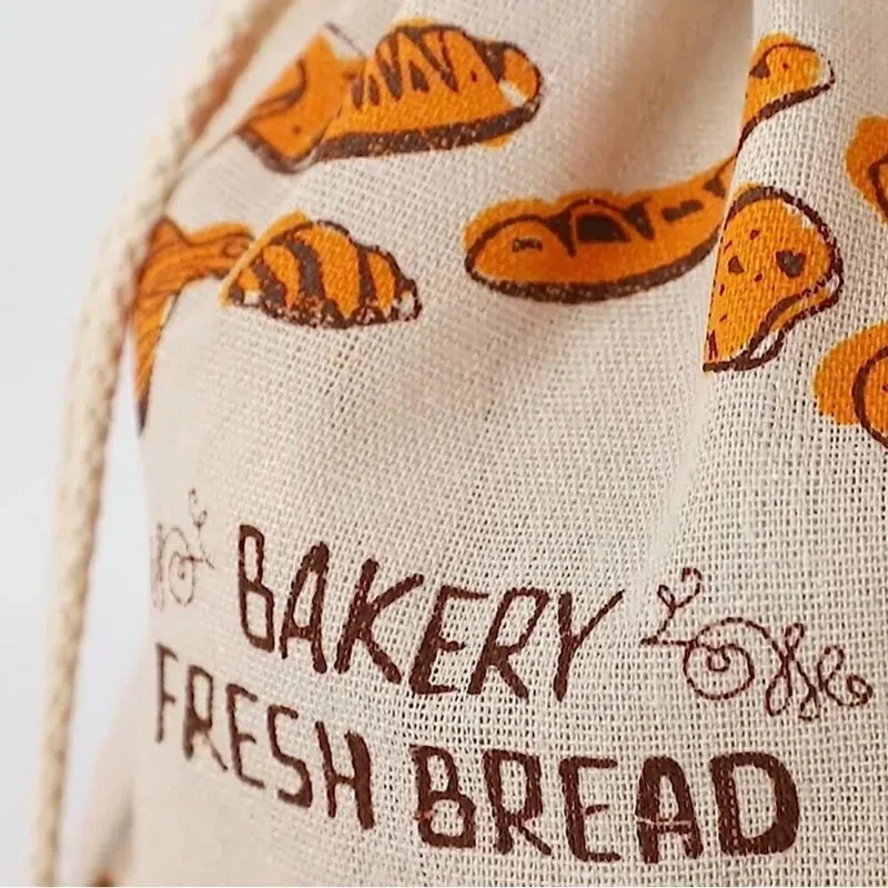 sacs de stockage des aliments réutilisables en lin avec ficelle, sac à baguette en coton, grande proximité, cuillère à soupe fraîche, respectueux de l'environnement, évaluation de la cuisine, jxbags