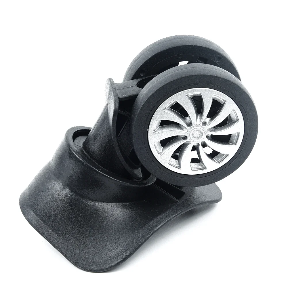 4 pièces/ensemble roues de valise à bagages de remplacement roue pivotante roues à double rouleau noires 10.2 × 6.5 cm/4 × 2.55 pouces outil à main pour valises