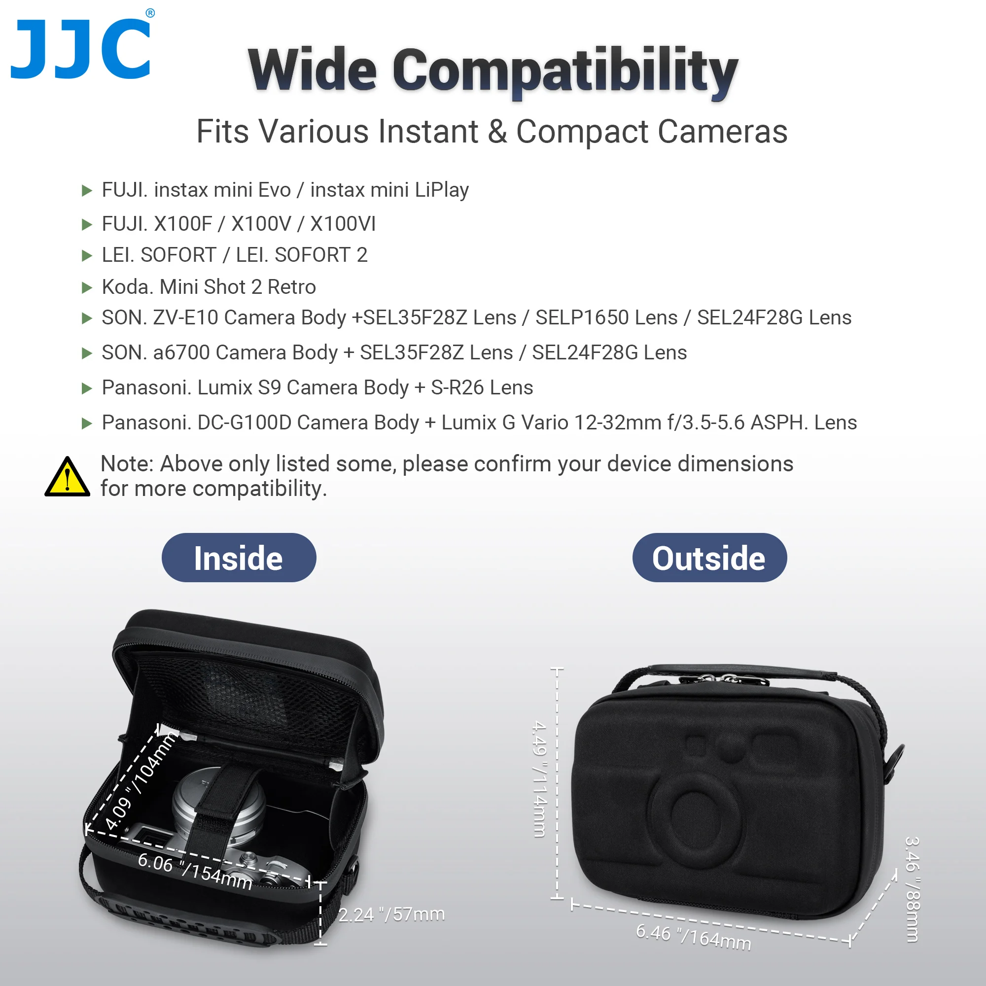 jjc Étui rigide pour appareil photo instantané fujifilm instax mini evo mini, compatible avec veplay, sony a6700, sac de transport oligcarrying