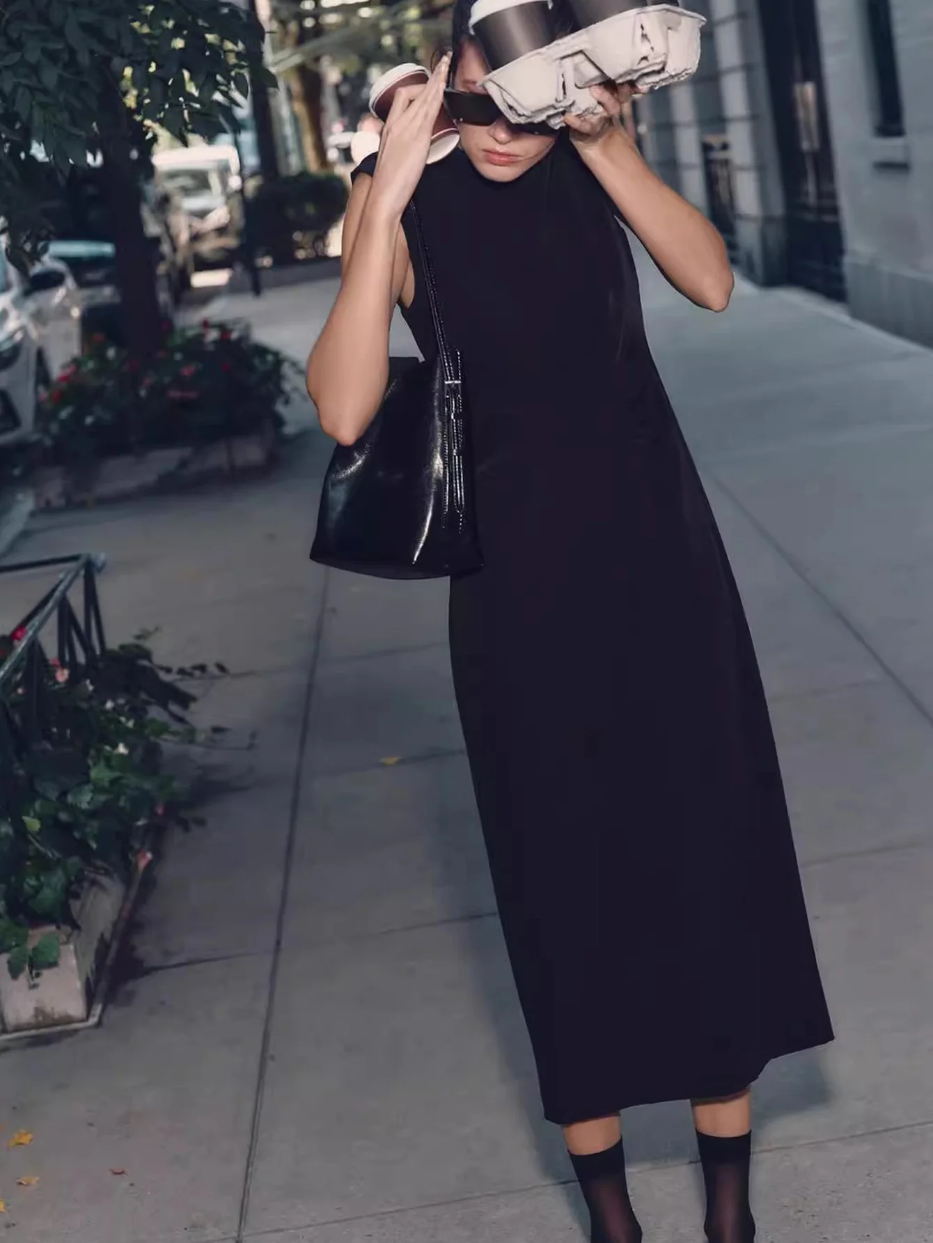 sac à bandoulière à double sangle pour femme, simple et à la mode, nouveau sac à bandoulière noir atmospheric determiner, e27, 2025