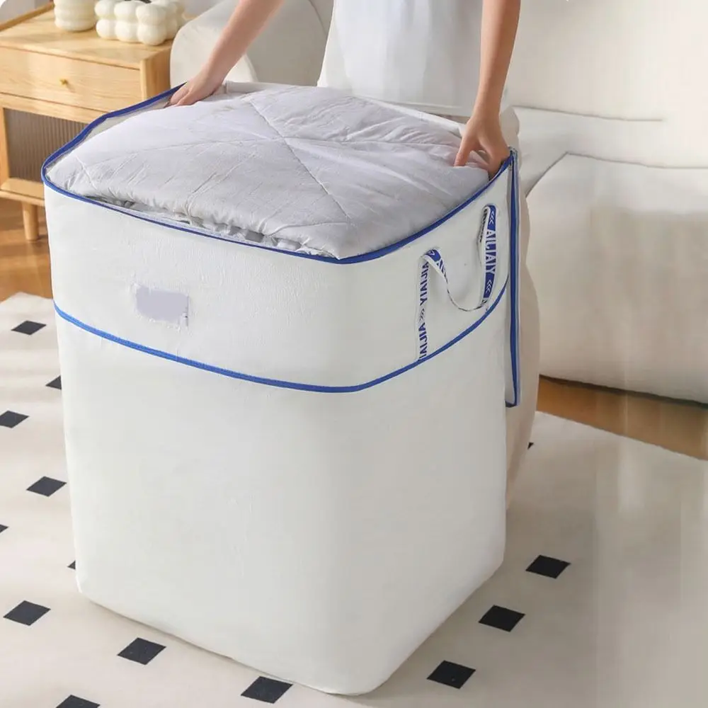 sac de rangement pour vêtements de couette de grande capacité, sac d'emballage de bagages étanche à la poussière avec fermeture éclair, sac d'emballage mobile robuste