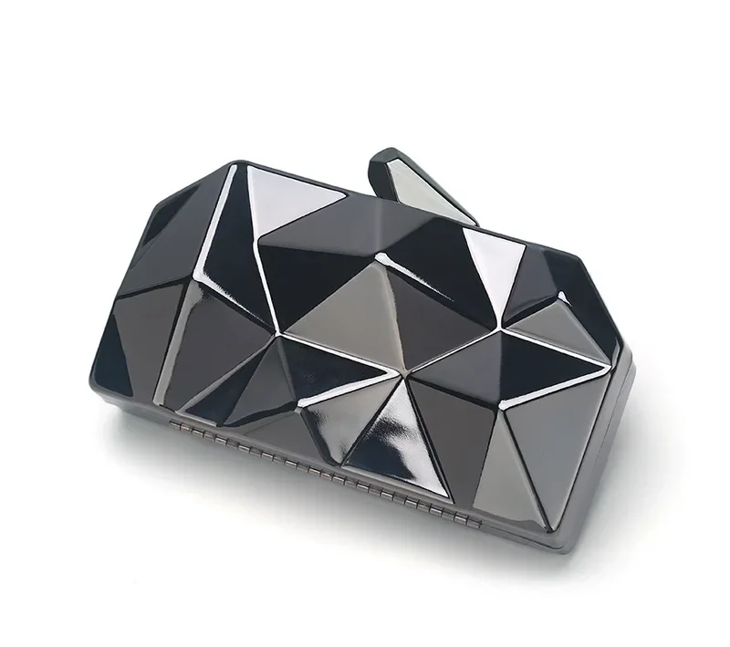 sac à main géométrique pour femme, mini sac à main de soirée, sac à bandoulière initié, pochette de boîte en or, pocommuniste à la mode, 2024