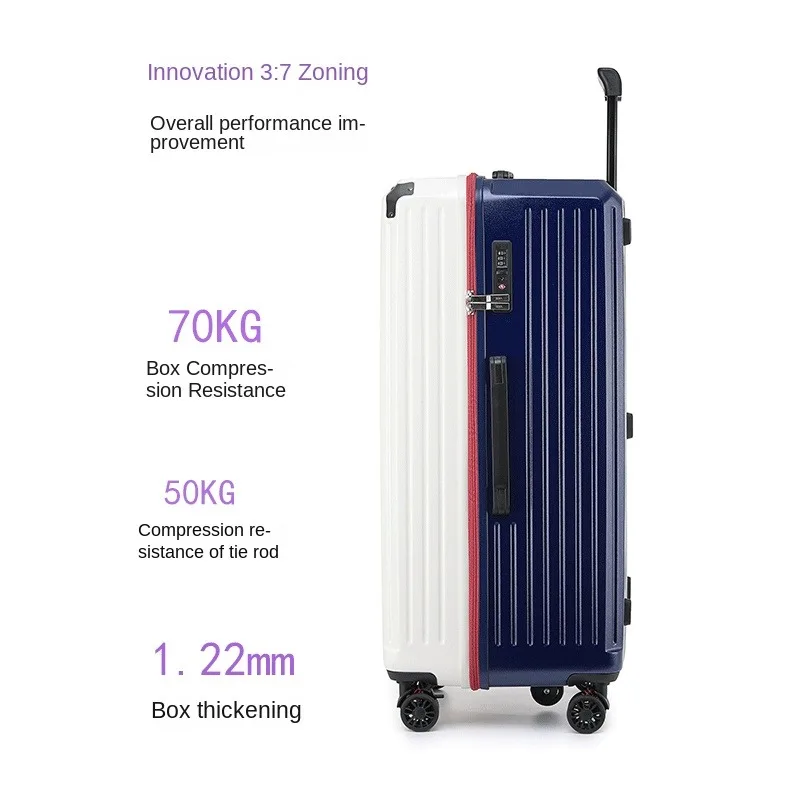 valise grande taille 20/28/36/50 pouces, bagages de grande capacité avec cinq roues abs + pc, valises d'embarquement, valise de voyage à fermeture éclair