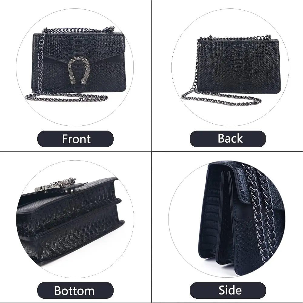 sac à bandoulière sac à bandoulière et sac à main cartable pour femmes mode serpent imprimé chaîne sac à main de luxe en cuir pu