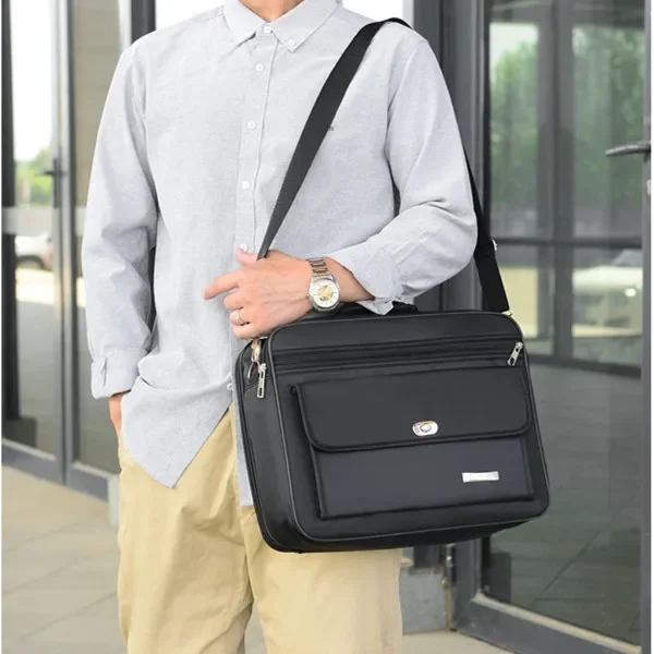 Porte-documents de grande capacité, essentiels de voyage, rangement pour ordinateur portable, sac diagonal, voyages d'affaires, tissu Oxford, accessoires d'organisation de documents
