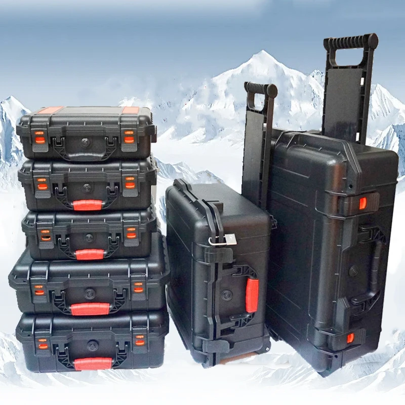 Boîte à outils à roulettes, grande boîte à outils avec roulettes, équipement de sécurité Portable, boîte de rangement, valise professionnelle en plastique