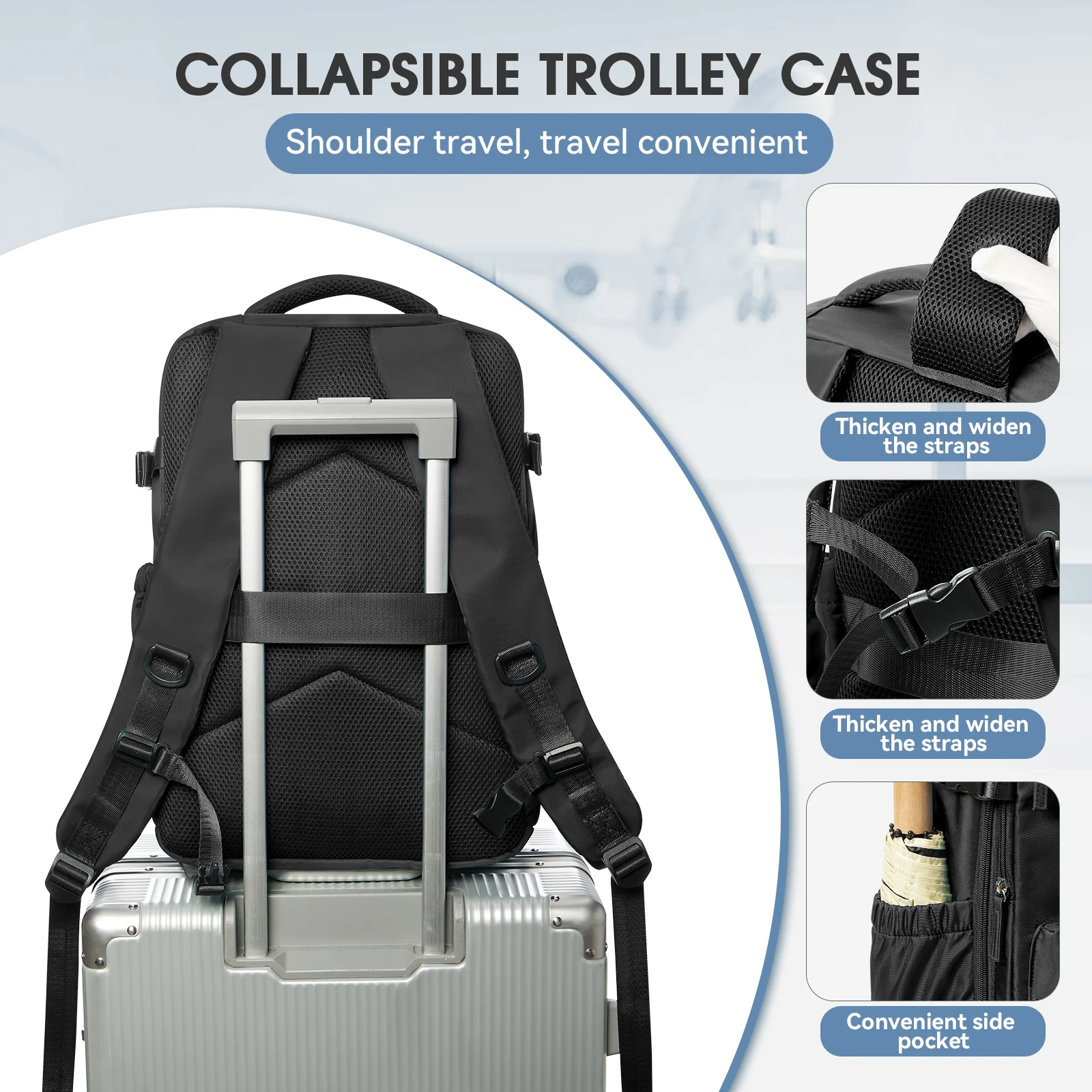 sac à dos sous vide sac de voyage pour hommes sac à dos de grande capacité sac à dos pour ordinateur portable d'affaires femmes hommes sac à dos extensible sac d'école