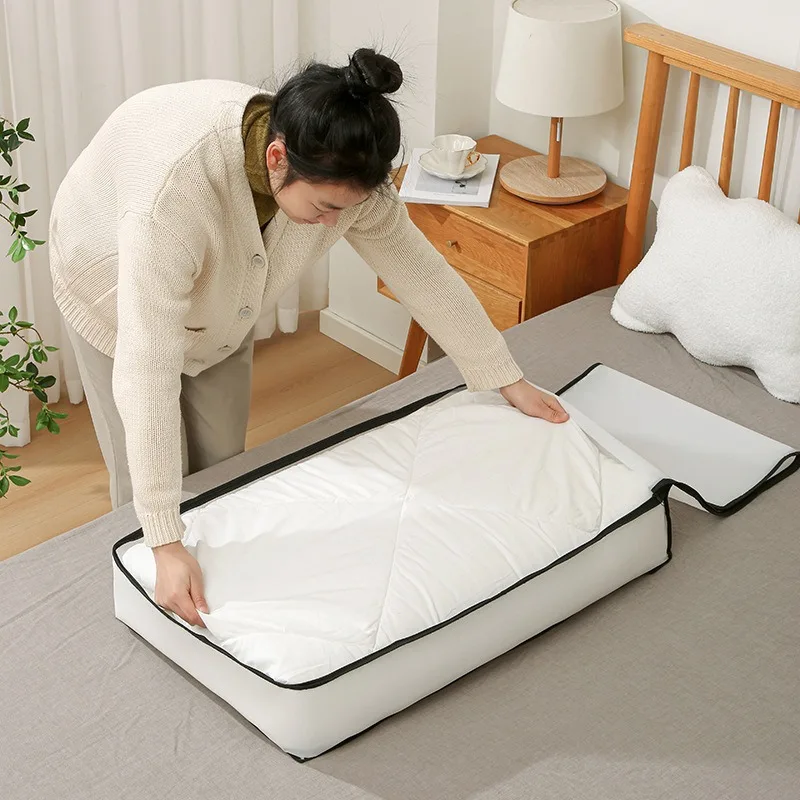Sac de rangement sous le lit, sac de couette pliable, boîte de rangement de vêtements de garde-robe, organisateur anti-poussière, sac de rangement de couette de grande capacité