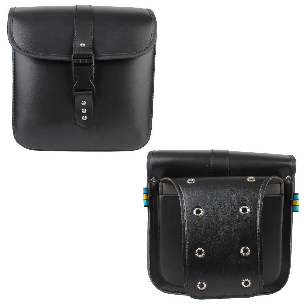 sac à outils de rangement de moto en cuir pu, sacoche de selle latérale, valise de bagage de queue de moteur, précieux de voyage