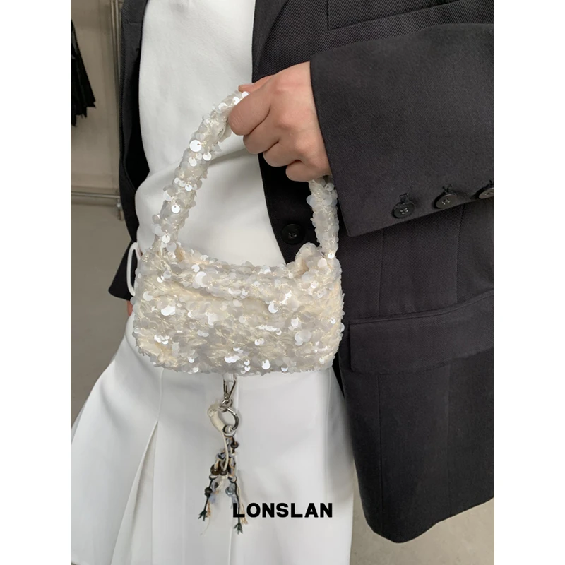 sac hobo à paillettes pour femmes, sac de soirée tissé, pochette creuse, sac à bandoulière de voyage et de vacances