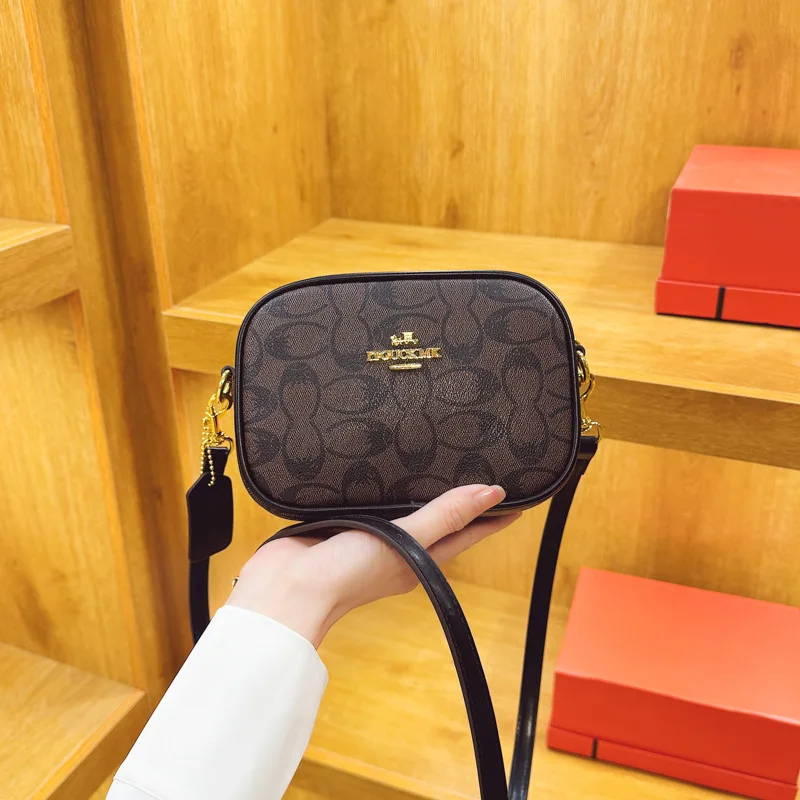 petit sac carré de style classique – sac d'affaires polyvalent imprimé rétro avec bandoulière et grande capacité